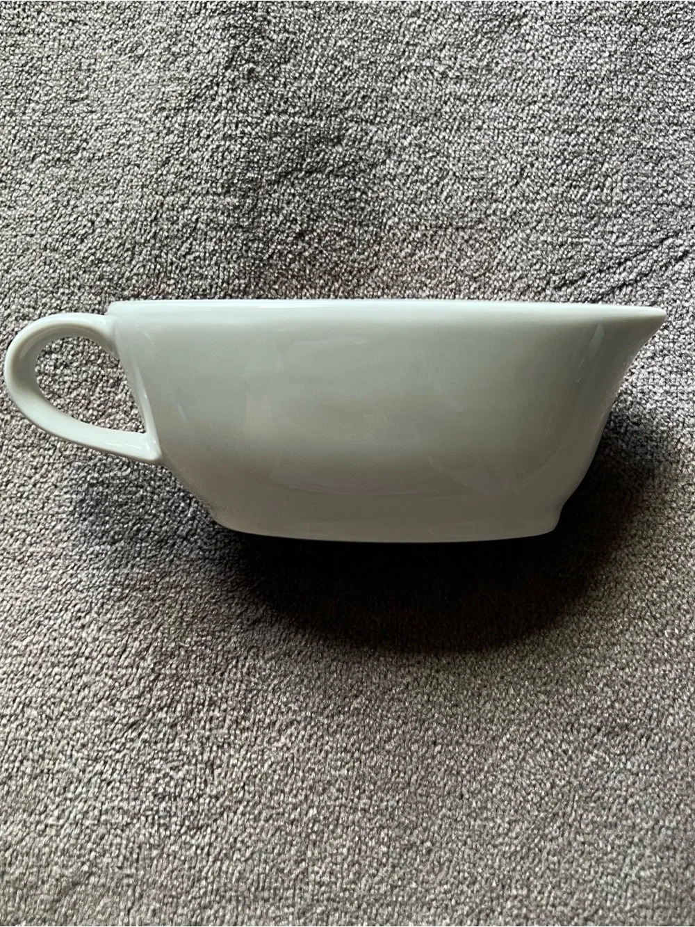 Buffalo David Bitton White Ceramic Sauce Boat with Handle